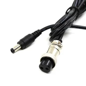 1pcs 1,2 M GX16 2Pin na 5,5*2,5 mm /5.5*2.1 mm black DC Napajalni kabel za linearno PSU
