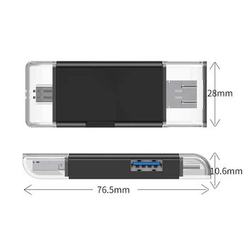2-Reža za Pomnilniške Kartice Bralec Adaptador OTG USB2.0 / TIP-C / Micro Usb, Vse V 1 TF Kartice SD Mobilni Telefon Adapterji