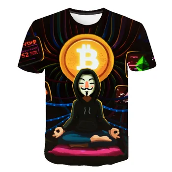 2021 najnovejše poletje moške 3d T-shirt Bitcoin tiskanje priložnostne ulične svoboden kratkimi blockchain revolucije cryptocurrency