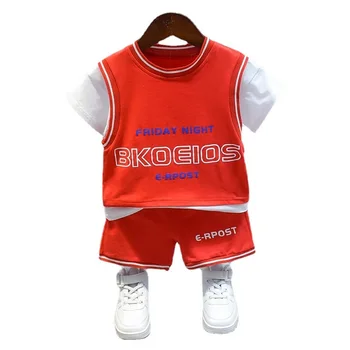 2021 Novo Poletje Baby Girl Obleke Obleko Otrok Fantje Šport Črko T-Shirt Hlače 2Pcs/Set Malčka Priložnostne Kostum Otroci Trenirke