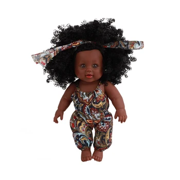 35 cm Simulacije Baby Doll African American Prerojeni Simulacije Black Polno Emajl Baby Doll Dekle Igrače Realne Mehke Gume Afriške