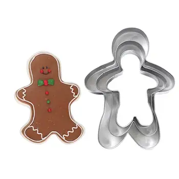 3pcs/set Srčkan Božič Cookie Cutter Set iz Nerjavečega Jekla Medenjaki Človek Piškotek Oblike Kuhinja Peko Orodja