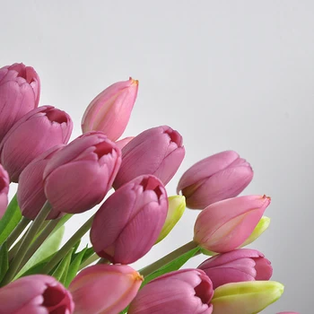 5 Kos Tulipanov Šopek Dekorativni Umetno Cvetje doma dekor Flores poročni dekoracijo, Umetne rastline opremo doma