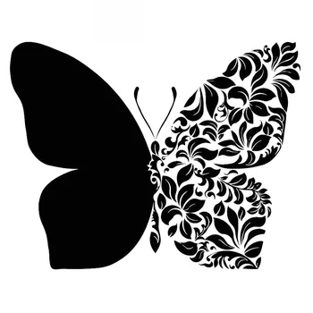 Beautiful Butterfly Ustvarjalne Aplicirano Mode Okno Avtomobila Aplicirano Osebnost Pvc Nepremočljiva Aplicirano Črna/bela, 16*12 cm