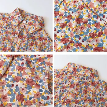 Cvetlični Majice Ženske Poln Rokav Šifon korejskem Slogu Trendy Elegantno Vrečasta 5XL Plus Velikost Priljubljena Ponudbe Ženski Top Pomladi, Jeseni
