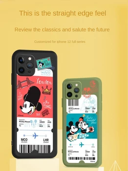 Disney original telefon pokrov je primeren za iPhone12/12pro/promax/mini Mickey Minnie silikonski primeru telefon