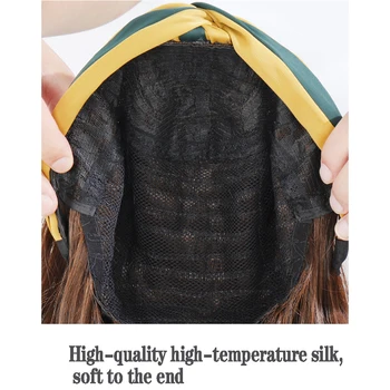 HOUYAN 25 palčni zlato gradient črna ženska kodraste lase kratke lase band glavo lasuljo lasuljo sintetičnih visoko temperaturo vlaken