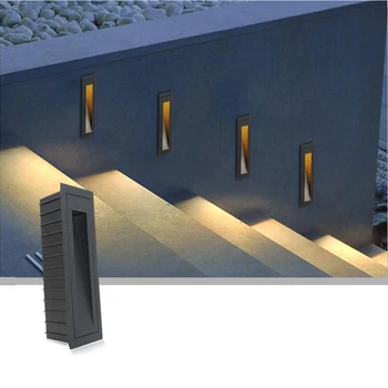 LED Vertikalni Zunanji Lahka Nepremočljiva Vgrajene Stenske Svetilke za Kotu Stopnic Korak Pločnik Cestne razsvetljave Vila po Meri