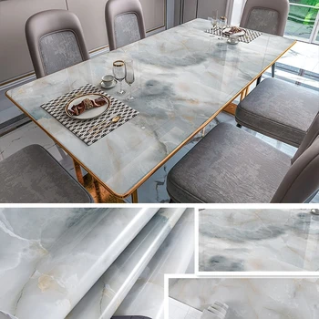Luksuzni sivega marmorja samolepilne tapete kuhinja namizni predalnik pohištva obnova nalepke Nepremočljiva lupine in stick