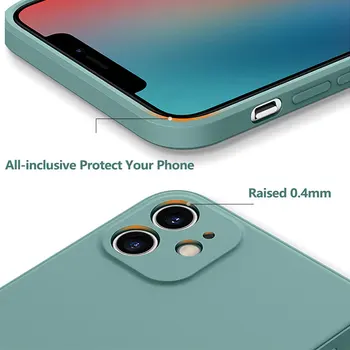 Luksuzni Tekoče Objektiv Silikonski Primeru Telefon Za iPhone 11 12 Pro XS Max XR Candy Barve Primeru Za iPhone 7 8 6s Plus SE 2020 Zadnji Pokrovček