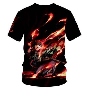 Majica s kratkimi rokavi Moški / Ženske Anime Demon Slayer Kimetsu Ne Yaiba 3D Tiskanih T Majice Harajuku Slog T Shirt Ulične Vrhovi moških oblačil
