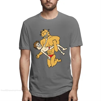 Moški Garfield Klasičnih Strip Pooky Odie Manga TShirt Jon So Zlati Gaytime Čistega Bombaža Tees Harajuku Odraslih Majica