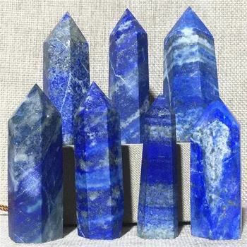 Naravni Lapis Lazuli Quartz Crystal Wands Točk Dom Notranja Oprema Okrasni Kamen Darilo In Palico Stolpec Šesterokotne Prizme Stolp