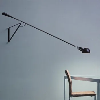Nordijska post-moderne dolgo palico led stenska svetilka italija oblikovalec swing dolgo roko retro salonu studio dekor steno rov razsvetljavo