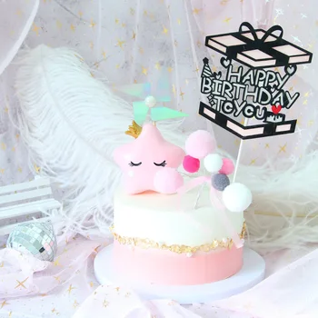 Novi DODATKI Darilo Polje Happy Birthday Cake Pokrivalo Pisane Srce Cupcake Toppers Za Dekleta Rojstni dan Torta Okraski Baby Tuš