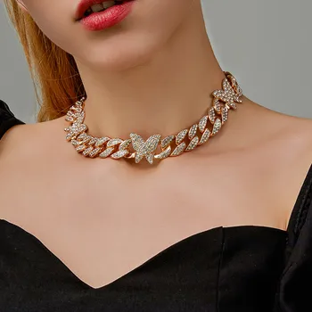 Osebnost kubanski povezavo verige metulj choker okrasnih vratu verige moda enostavne estetske dodatkov ogrlica za ženske