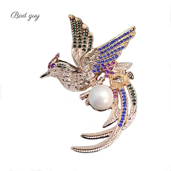Ptice Cirkon Broška Pin za Ženske Živali Zlate Broške Oblačila Šal Sponke za Oblačila Dodatki Modni Nakit Gem Zatiči
