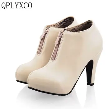 QPLYXCO 2017 Novo fahion Velika & majhnosti 32-43 super ženske v visokih petah(10 cm)čevlji Dama stranke poroko Visoko kakovostne čevlje C-11