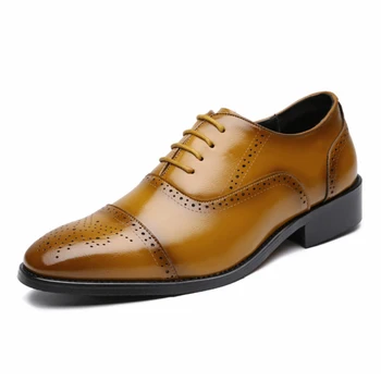 Retro Moški Brogue Formalno Čevlji Velika Velikost Usnje Moda Oxfords Britanski Stil za Moške Plus Poslovne Čevlji 48