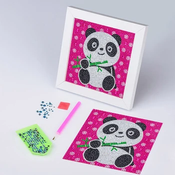 Risanka Živali Diamond Slikarstvo Panda Otrok Diamond Nalepke Puzzle 5D Diamond Slikarstvo Kompleti Otroci DIY Možganov-usposabljanje Igrače
