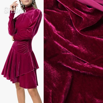 Siiboo naravne svile, žameta, tkanina barva rdeča serije za ženske obleke jopič razkošno Tela de seda sp6409