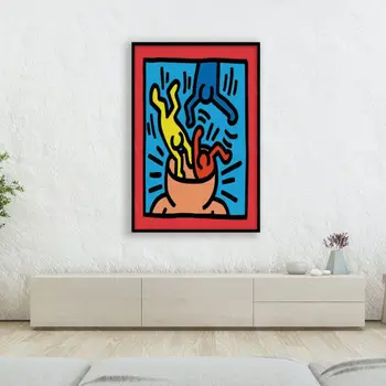 Slikarstvo Wall Art HD Natisnjeni Keith Haring Razstava Karikatur Darilo Plakat Modularni Platno Doma Dekoracijo Slike Za dnevno Sobo