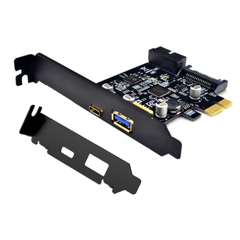 USB Tip-C PCI-e do 4 Vrata USB 3.1 GEN 1 (5Gbps)(USB Tip-C +USB Tip A w/ Notranji 19Pin USB 3.0 Dual Port) PCI Express Kartico