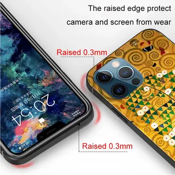 Van Gogh Zvezdnato Noč klimt, ki jih Poljub Primeru Za iPhone 11 Max Pro XS Max XR X 12 Mini 7 8 6 Plus SE 2020 Black Odbijača Mehko Pokrov