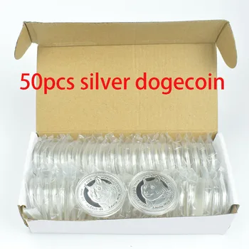 Vroče 50pcs Gold silver Plated Dogecoin kovanec Wow Doge Metal kovanec Kovanec Za Zbiranje