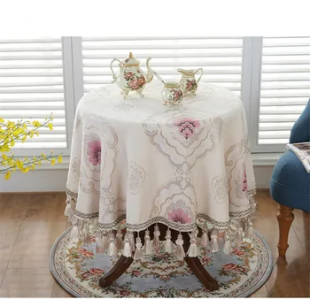 Vroče Prodajo Luksuznih Ženiljska Prt za domačo mizo Čaj kritje Okrogla miza krpo kuhinjski pribor Hotel Poroka dekoracija