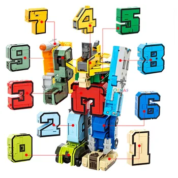 Čarobno Številke Ustvarjalne Bloki Montaža Izobraževalne Bloki Akcijska Figura, Preoblikovanje Robot Deformacije Angleški Pismo Igrače