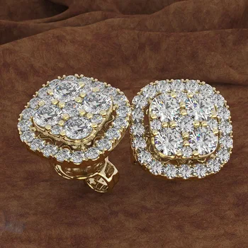 Čisti Gemstone Uhan za Ženske 14K Zlato Diamond Peridot Oorbellen Bijoux Femme Bizuteria Stud Uhani Zlato Nakit Orecchini